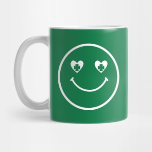 Smiley Face St Patricks Day Shamrocks Mug